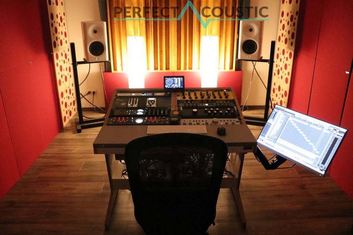 A small but great home studio with great acoustic panel ideas