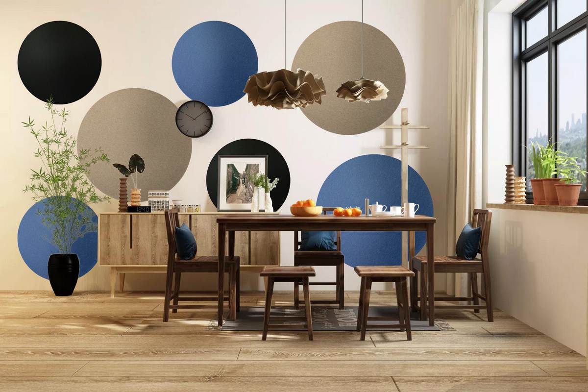 Acoustic panel idea for dining rooms to deal with echoes