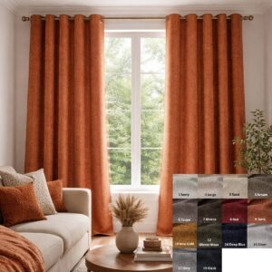 Anthology bouclé soundproof curtain with color This image is an illustration