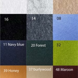 Available colours of Bilnora felt panels Available colours of Bilnora felt panels