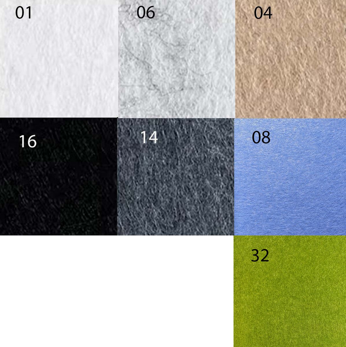 Available colours of Bilnora felt panels