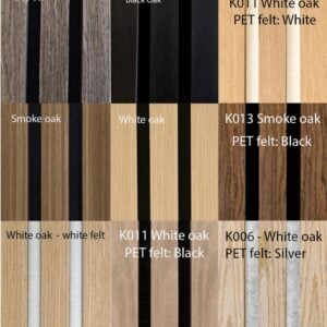Available colours of Freja panels Available colours of Freja panels (2040x60x2,2cm)