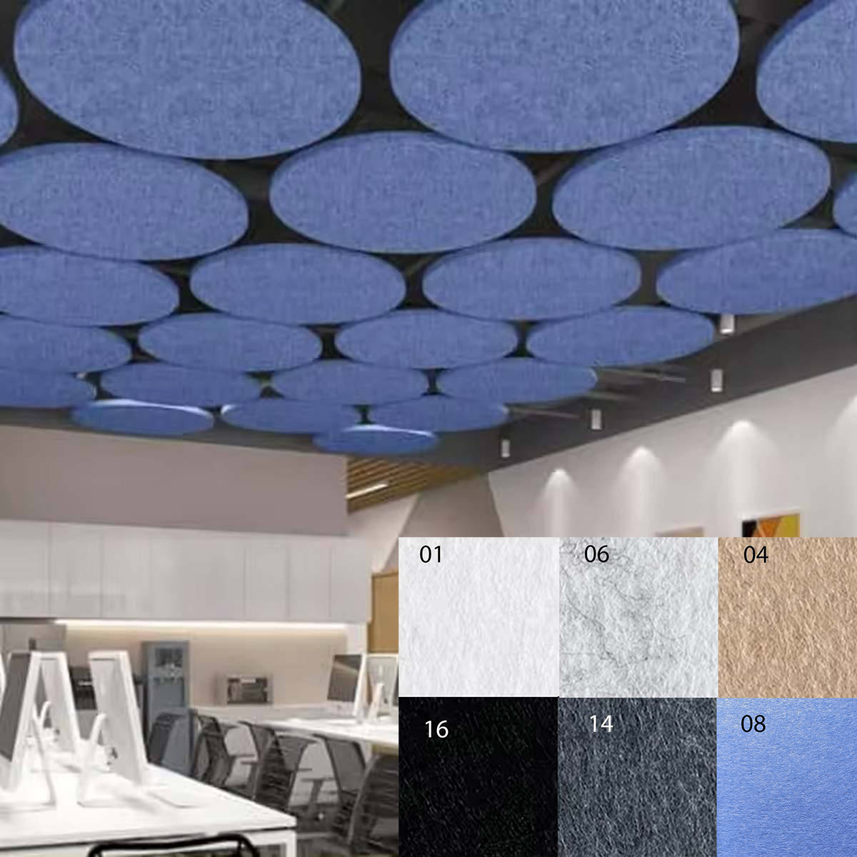 Bilnora Extra Dense Round Shaped Acoustic Ceiling Panel Ø120×1,2cm