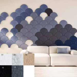 Bilnora Extra Dense Semicircular acoustic panels for offices 30x30x0,9cm