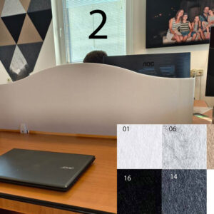 Bilnora desk divider wavy acoustic screen 120x40x1.2cm – Pattern 2