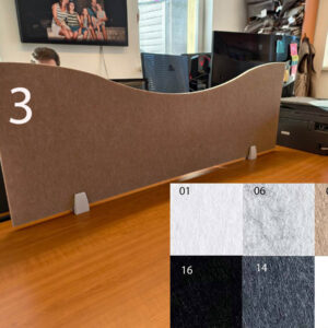 Bilnora desk divider wavy acoustic screen 120x40x1.2cm – Pattern 3