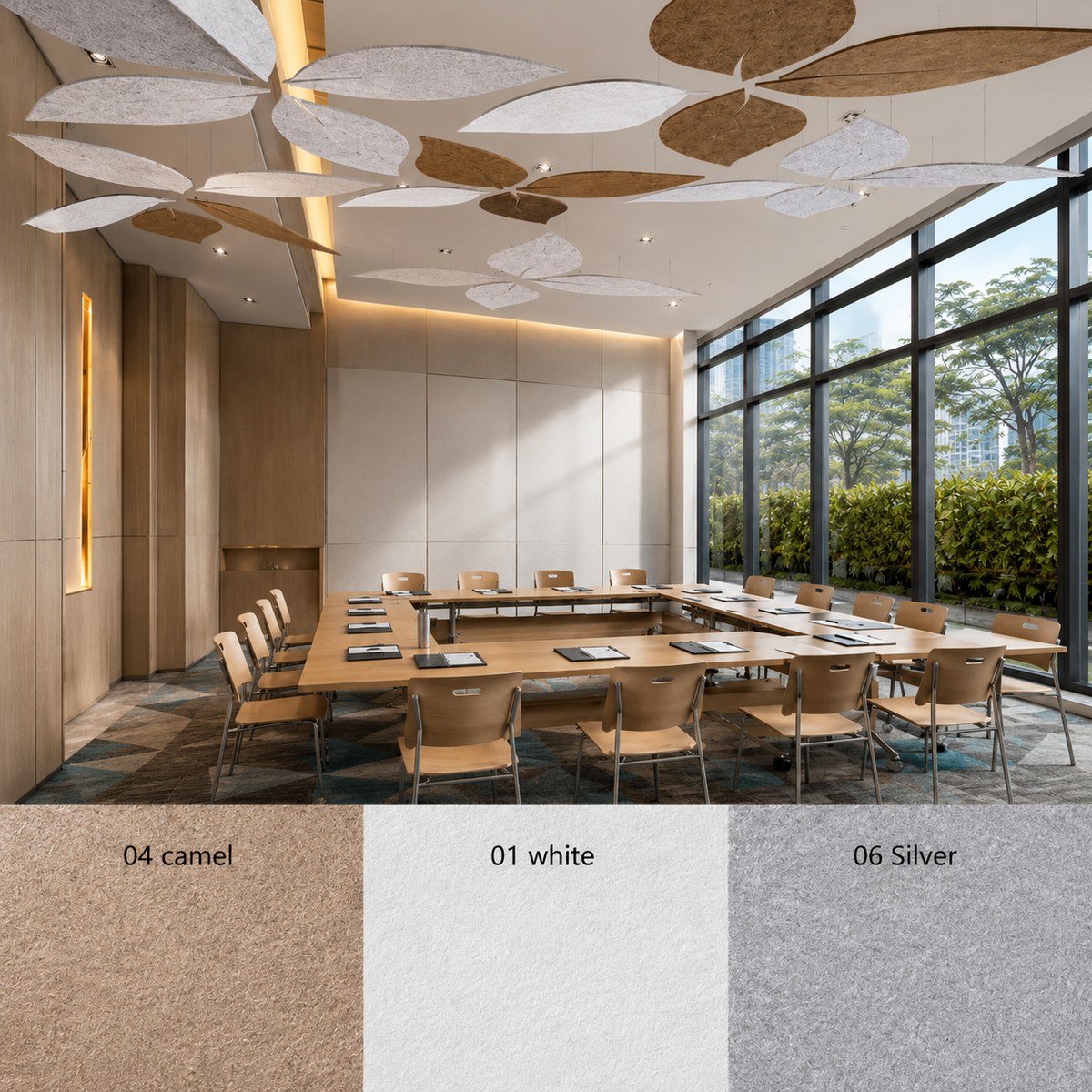 Bilnora leaf ceiling panel, extra dense, 1400 × 700 × 12 mm – image for illustrative purposes only