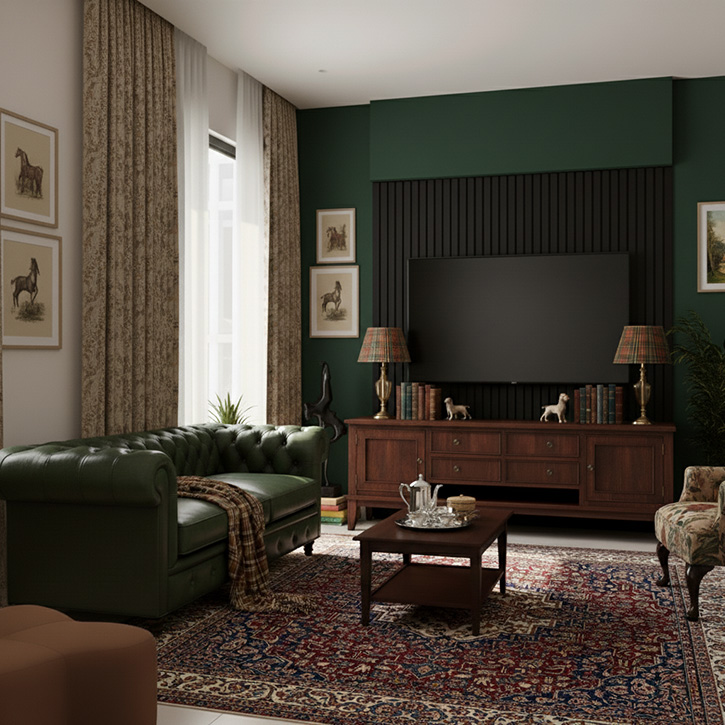Black wood TV wall acoustic panels