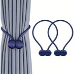 blue magnetic curtain tieback for holding curtains stylishly in place