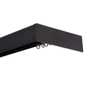 DECO Ceiling Curtain Rod Set with Front Panel – Anthracite Metal – Available in Multiple Sizes
