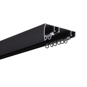 DECO Ceiling Curtain Rod Set with Front Panel – Anthracite Metal – Available in Multiple Sizes