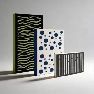 Diffuser front acoustic panels in multiple colors and patterns