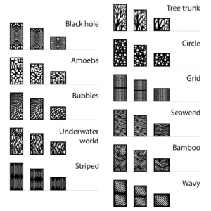 Diffuser front panel pattern options