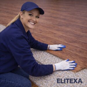 Elitexa extra dense floor insulation with a woman