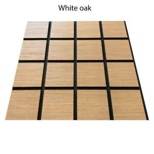 Freja Wood Checkered Acoustic Wall Panel 60x60cm – white oak (1) Freja Wood Checkered Acoustic Wall Panel 60x60cm - white oak (1)