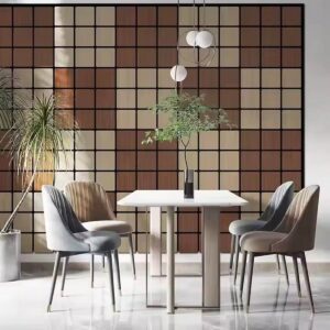Freja Wood Checkered Acoustic Wall Panel 60x60cm - white oak (3)