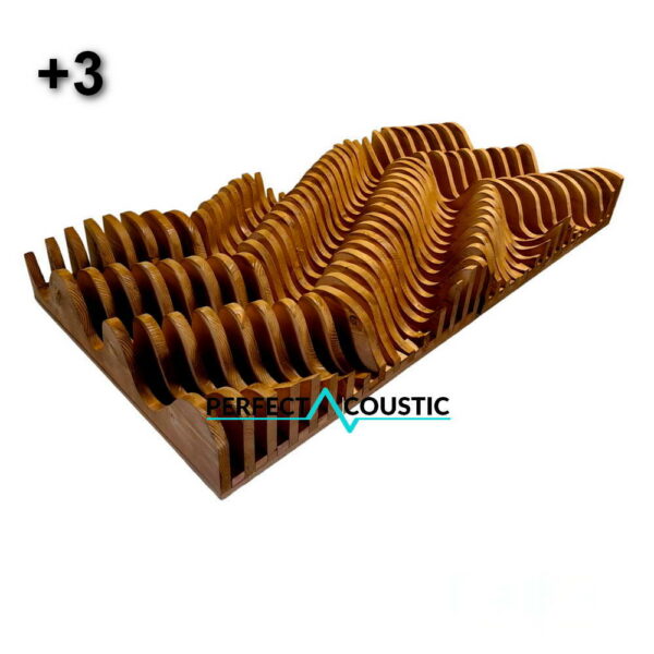 Parametric acoustic diffuser in light walnut colour, code +3