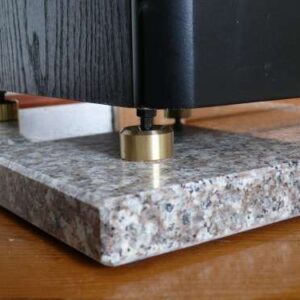 Speaker underlays: granite and limestone slabs that can be placed under speakers.