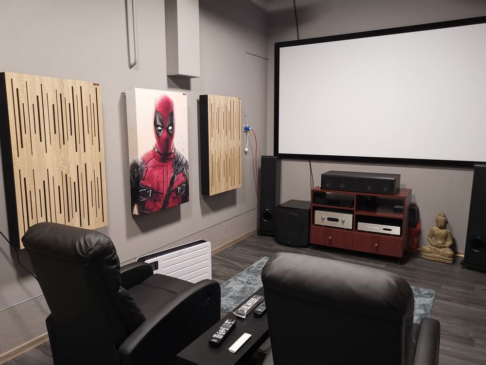 cinema room with-acoustic panels