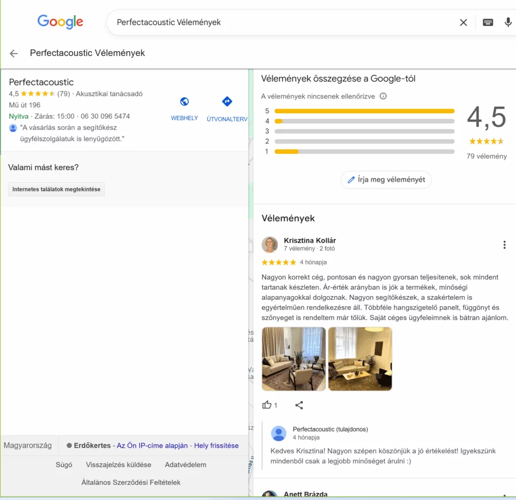 Google értékelés oldal ahol ellenörizheti a cégünket company reviews on Google