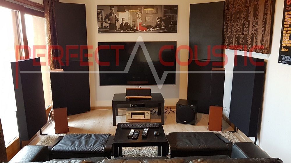 -corner element bass trap placed in the cinema room