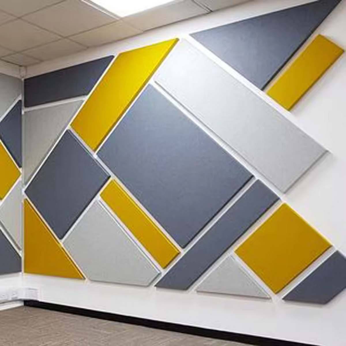 decorative sounds dampening panels with yellow