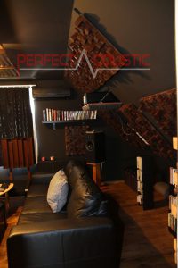 home theater room acoustics design with acoustic absorbers (2)