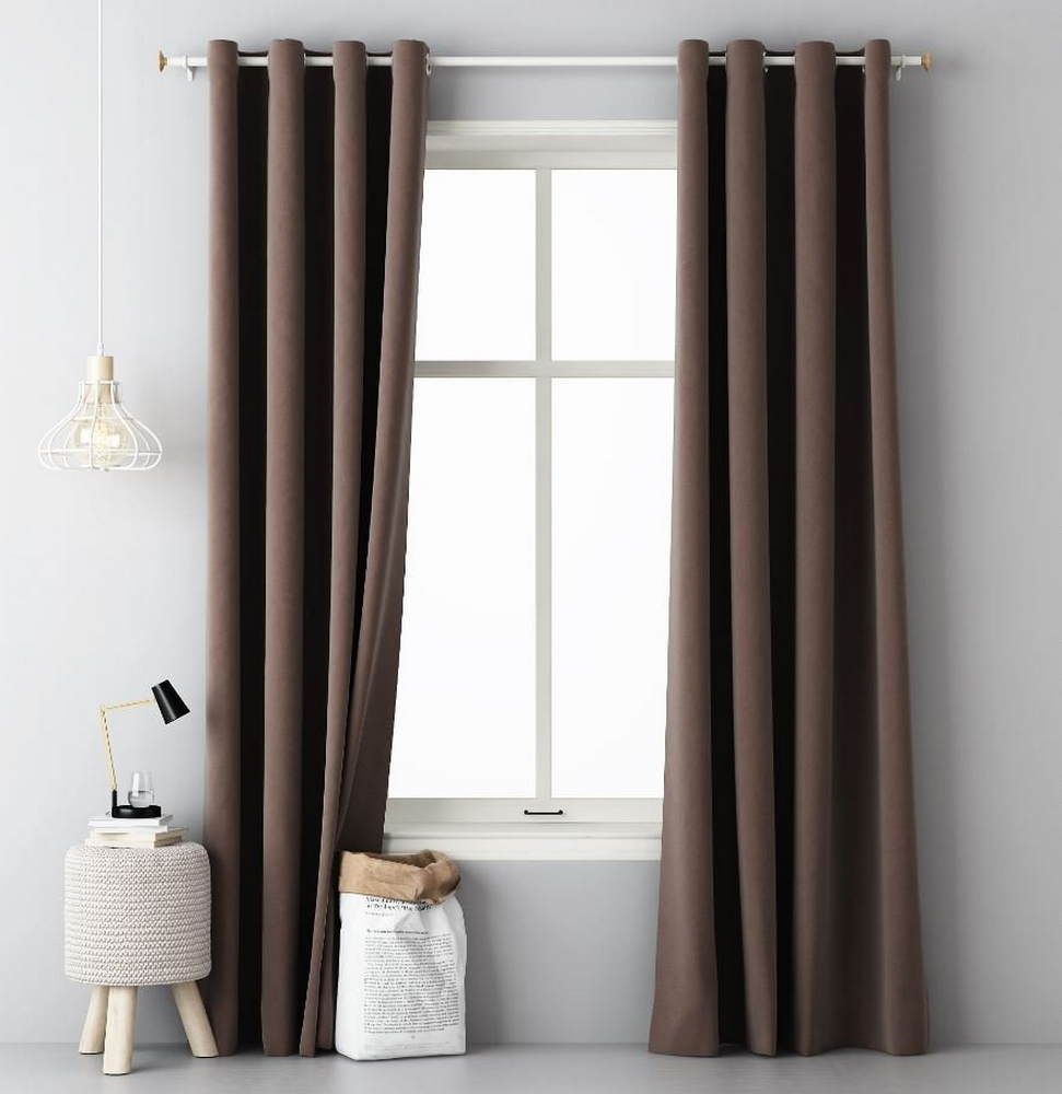 sound absorption curtain in brown