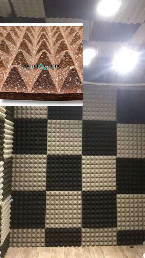 soundproofing acoustic sponge in white and black on the wall