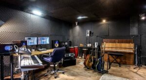 studio treatment with sound absorbing acoustic sponge