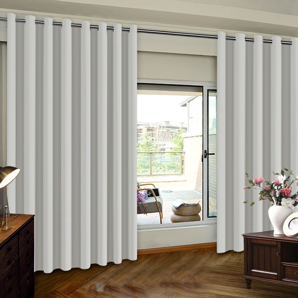 thermal blackout curtains in white