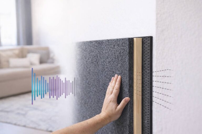 Thin internal wall soundproofing panel installation with high-performance acoustic insulation material