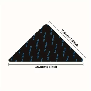 triangular anti-slip adhesive, measuring 10.5x7.5x7.5 cm